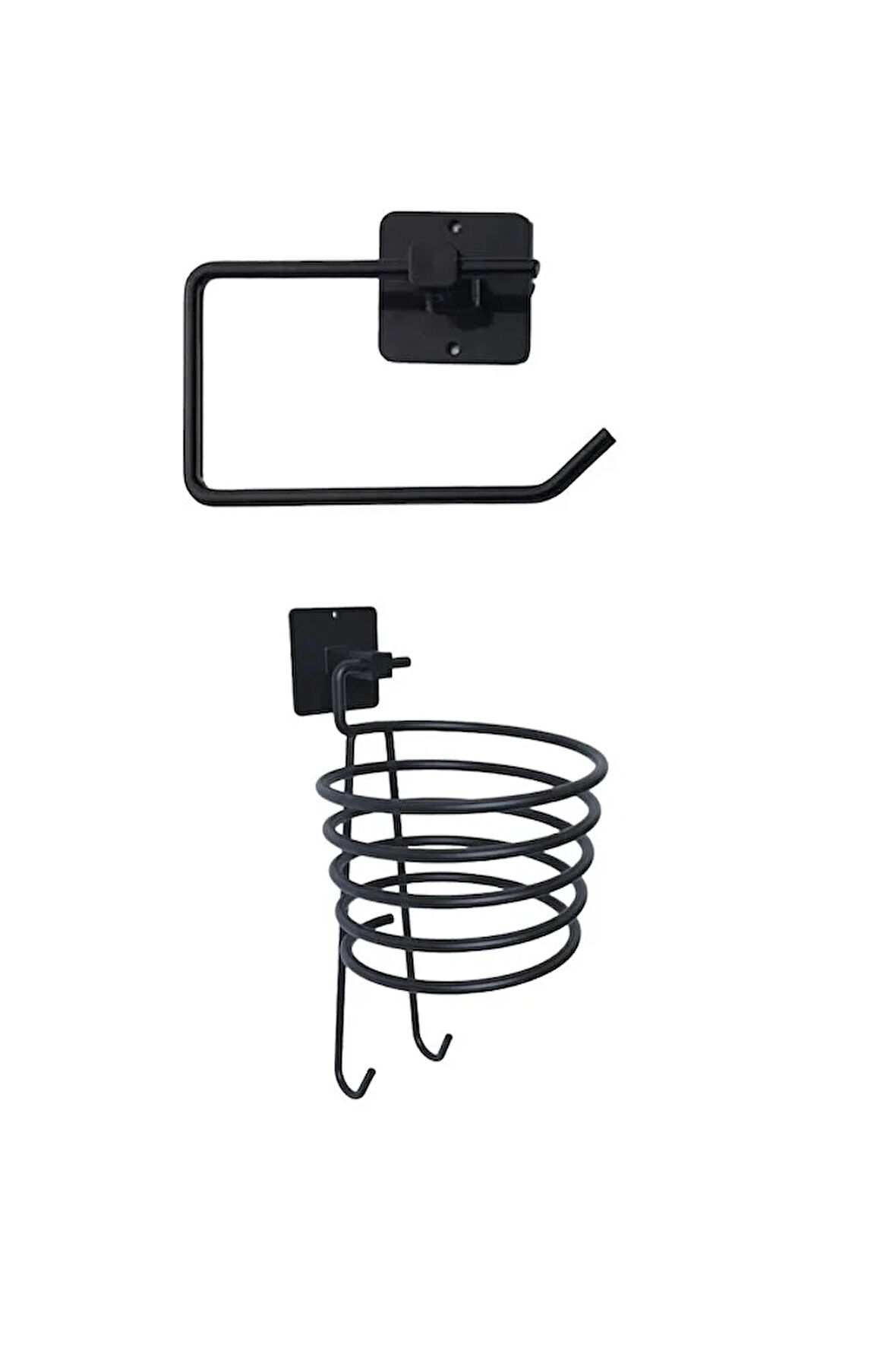 Yapışkanlı Tuvalet Kağıdı Tutucu Ve Fön Makinesi Tutucu 2'li Set/fönlük tuvalet kağıtlık
