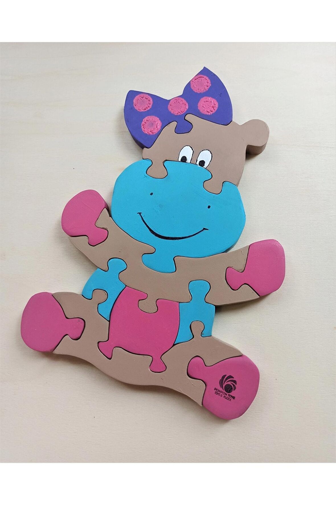 Neşeli Inek Hippo Ahşap Puzzle Yapboz