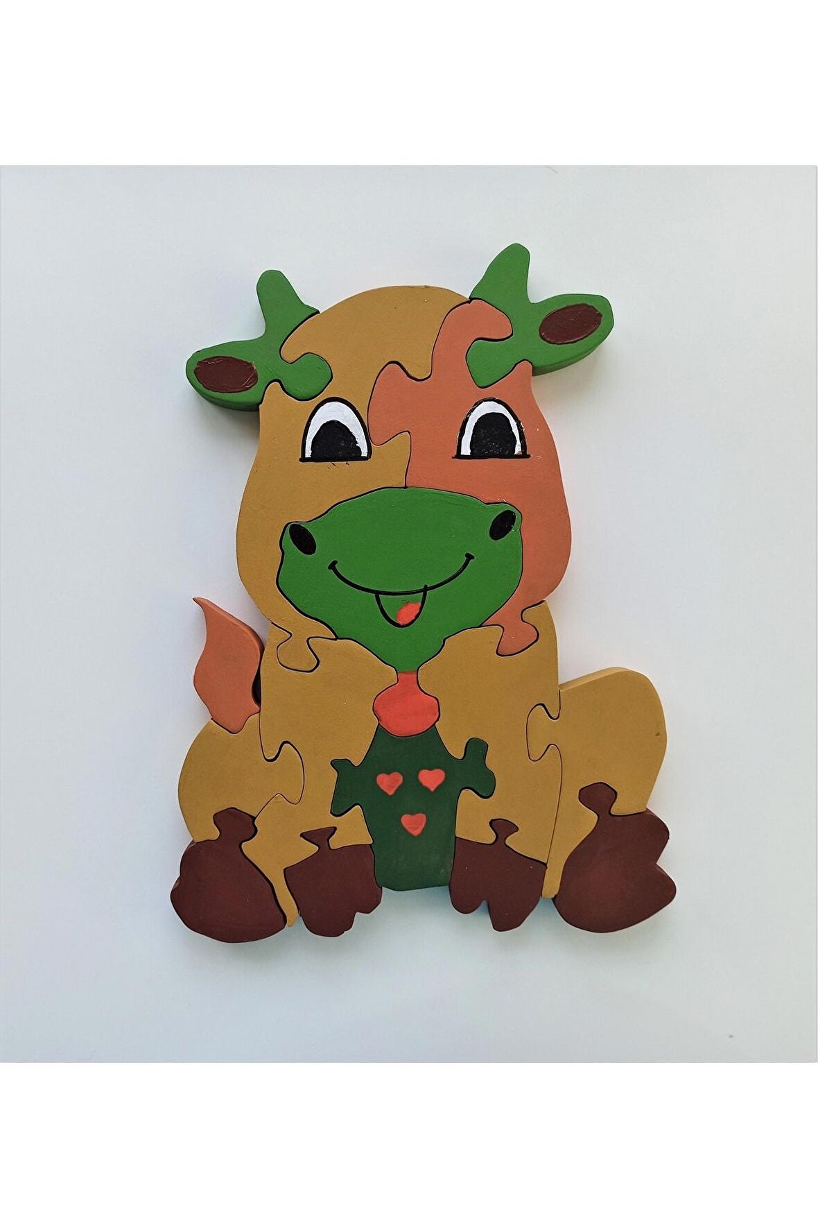 Sarı Dana Ahşap Puzzle Yapboz