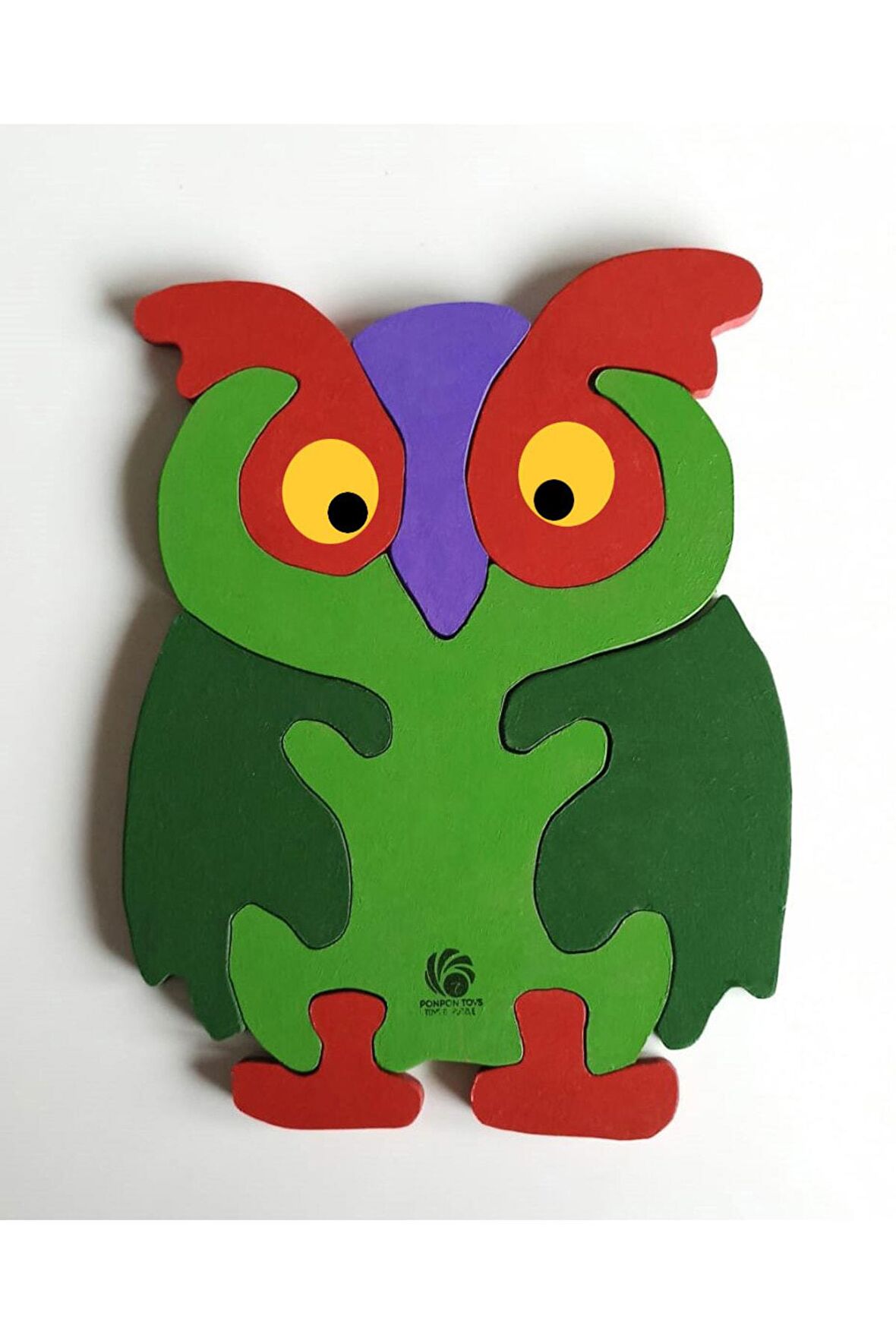 Uğurlu Yeşil Baykuş Ahşap Puzzle Yapboz
