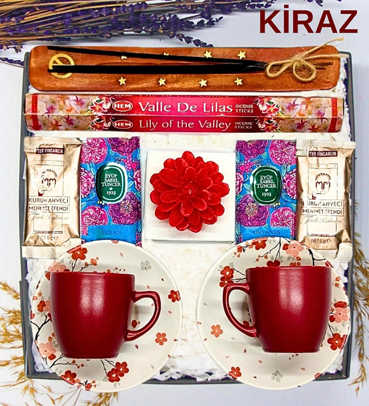 Lüks Kahve Fincanı , Tütsü Seti , Kokulu Mum , Kahve Hediye Seti , Türk Kahvesi