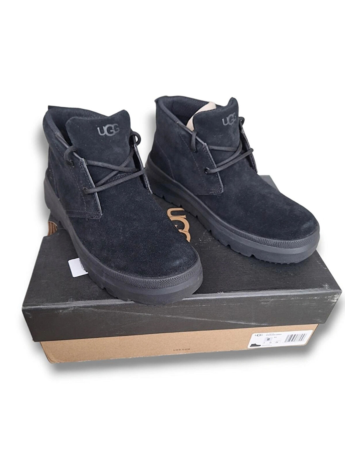 •	ORİJİNAL UGG ERKEK M BURLEIGH CHUKKA 41 SİYAH GERÇEK SÜET  Bot   •	USA:8 UK:7 EU:41 JP:26