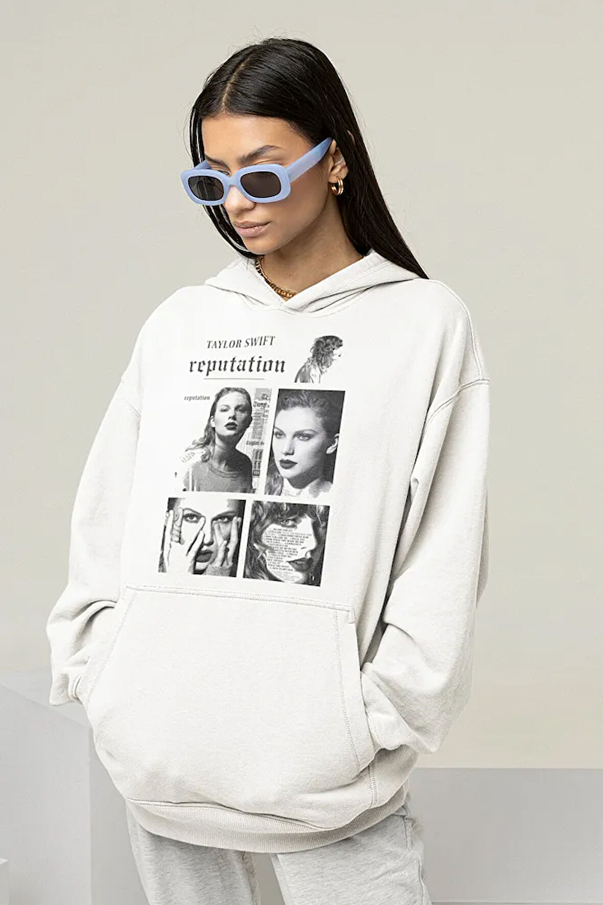 Taylor Swift Reputation Yazılı Unisex Oversize Şarkıcı Hoodie
