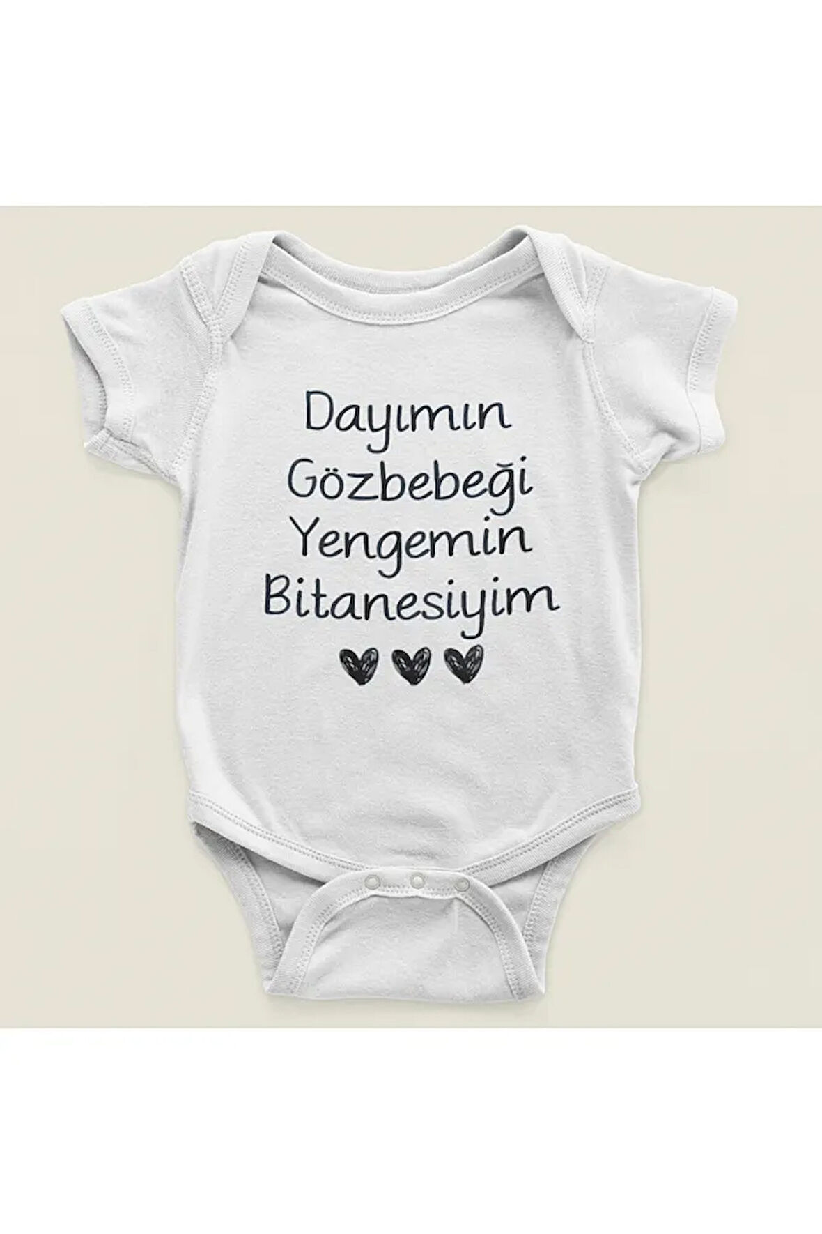 Dayımın Gözbebeği Yengemin Bitanesiyim Yazılı Pamuklu Yumuşak Unisex Çıtçıtlı Body Zıbın