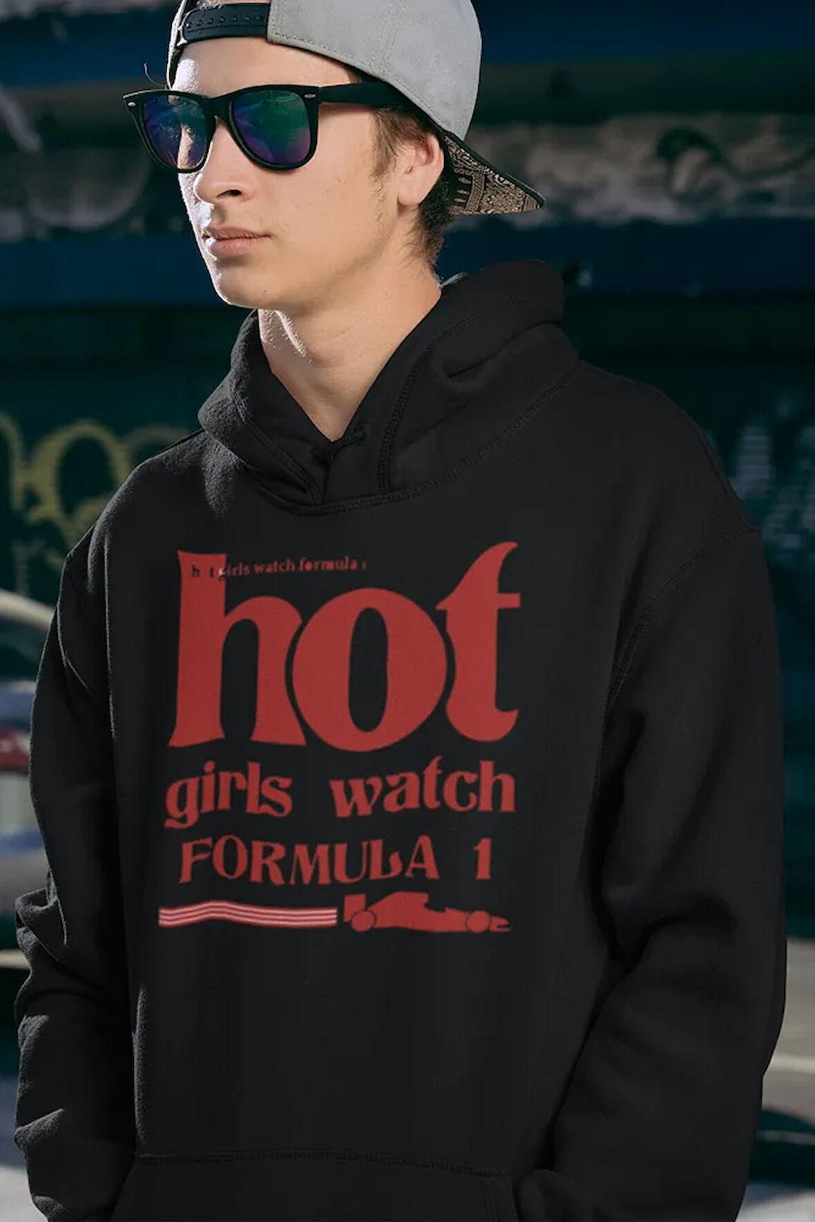 Hot Girls Watch Formula 1 Yazılı Unisex Oversize Hoodie