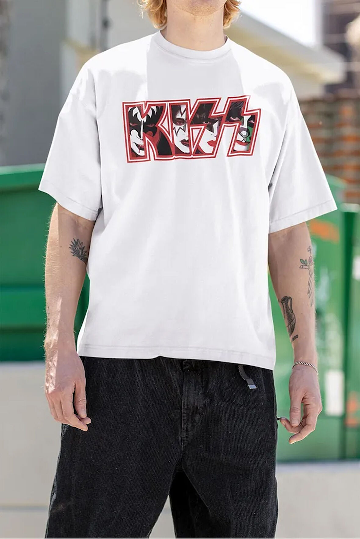 Rock Metal Müzik Grubu Kiss Baskılı Unisex Oversize Tişört