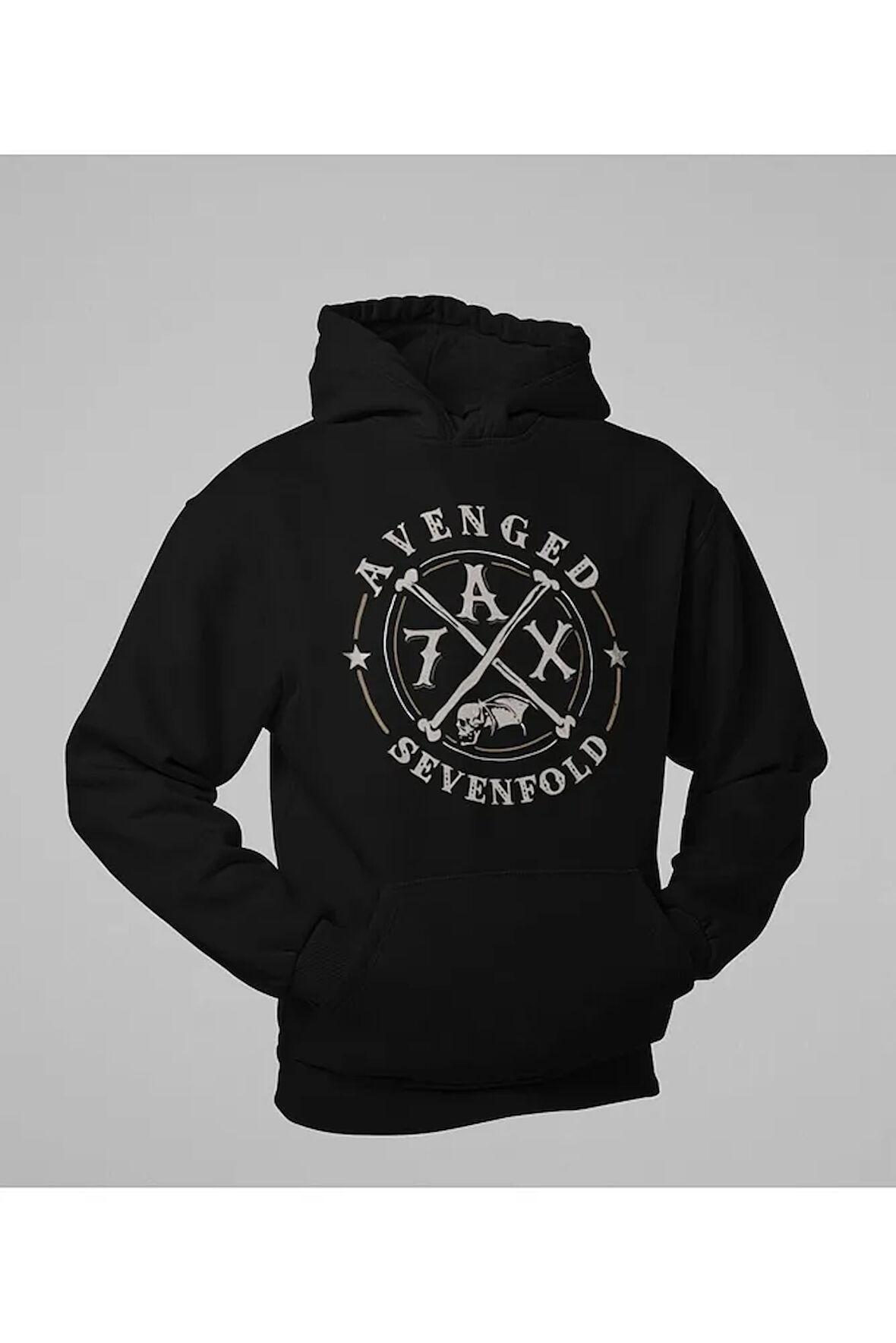 Rock Metal Müzik Grubu Baskılı Unisex Oversize Avenged Sevenfold Hoodie