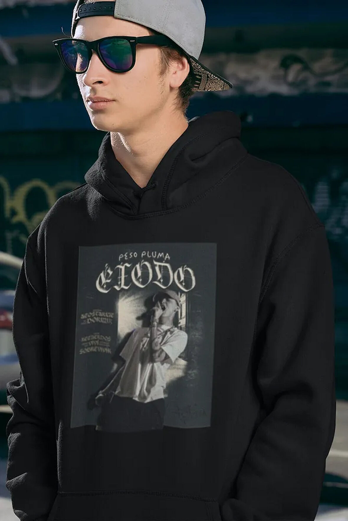 Peso Pluma Exodo Rapper Baskılı Unisex Oversize Hoodie