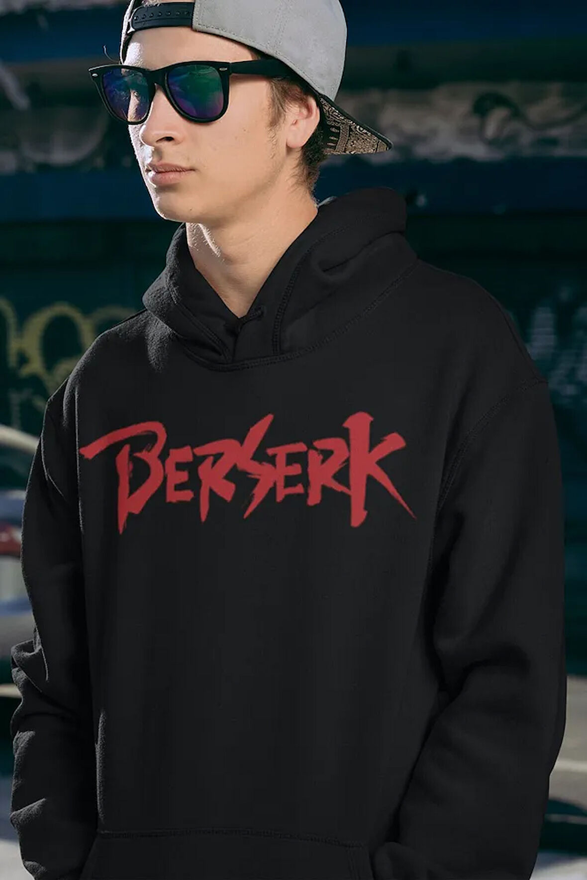 Anime Serisi Berserk Yazılı Unisex Oversize Hoodie