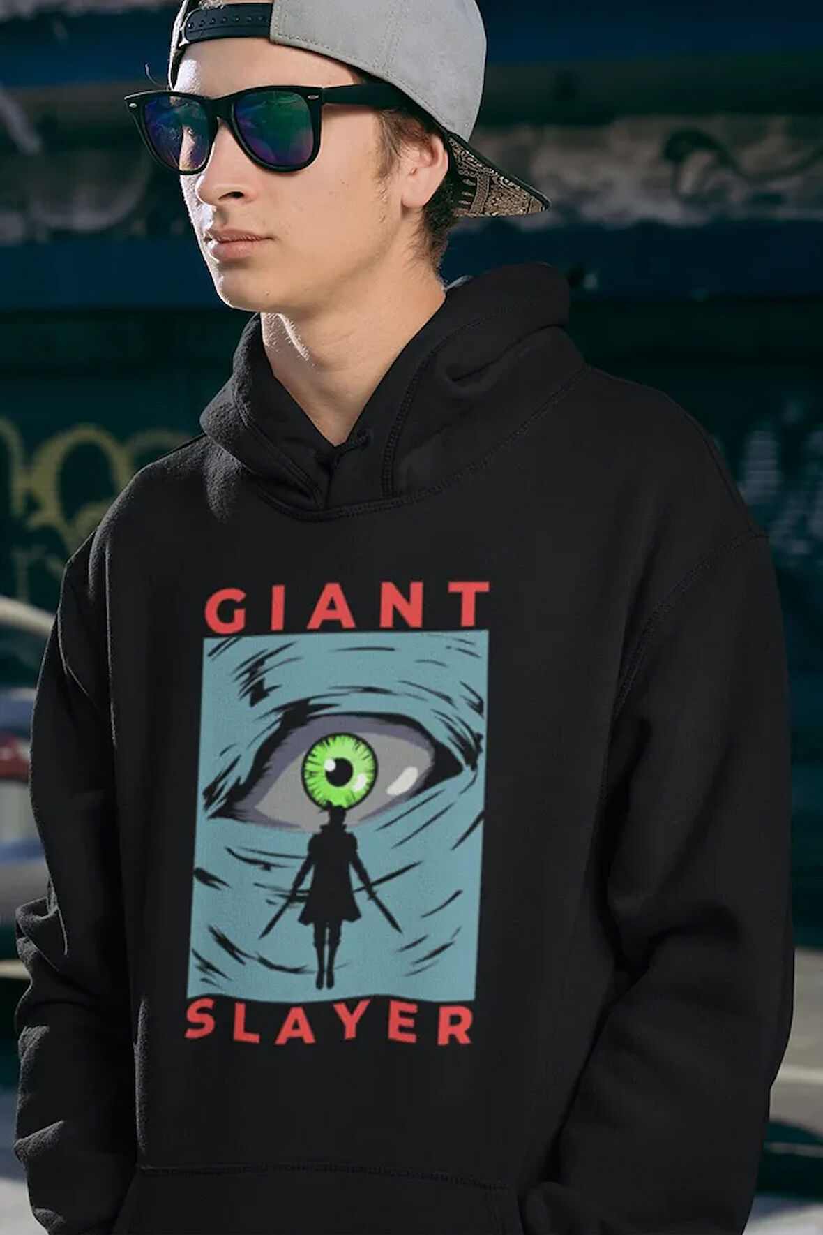 Giant Slayer Baskılı Unisex Oversize Anime Hoodie