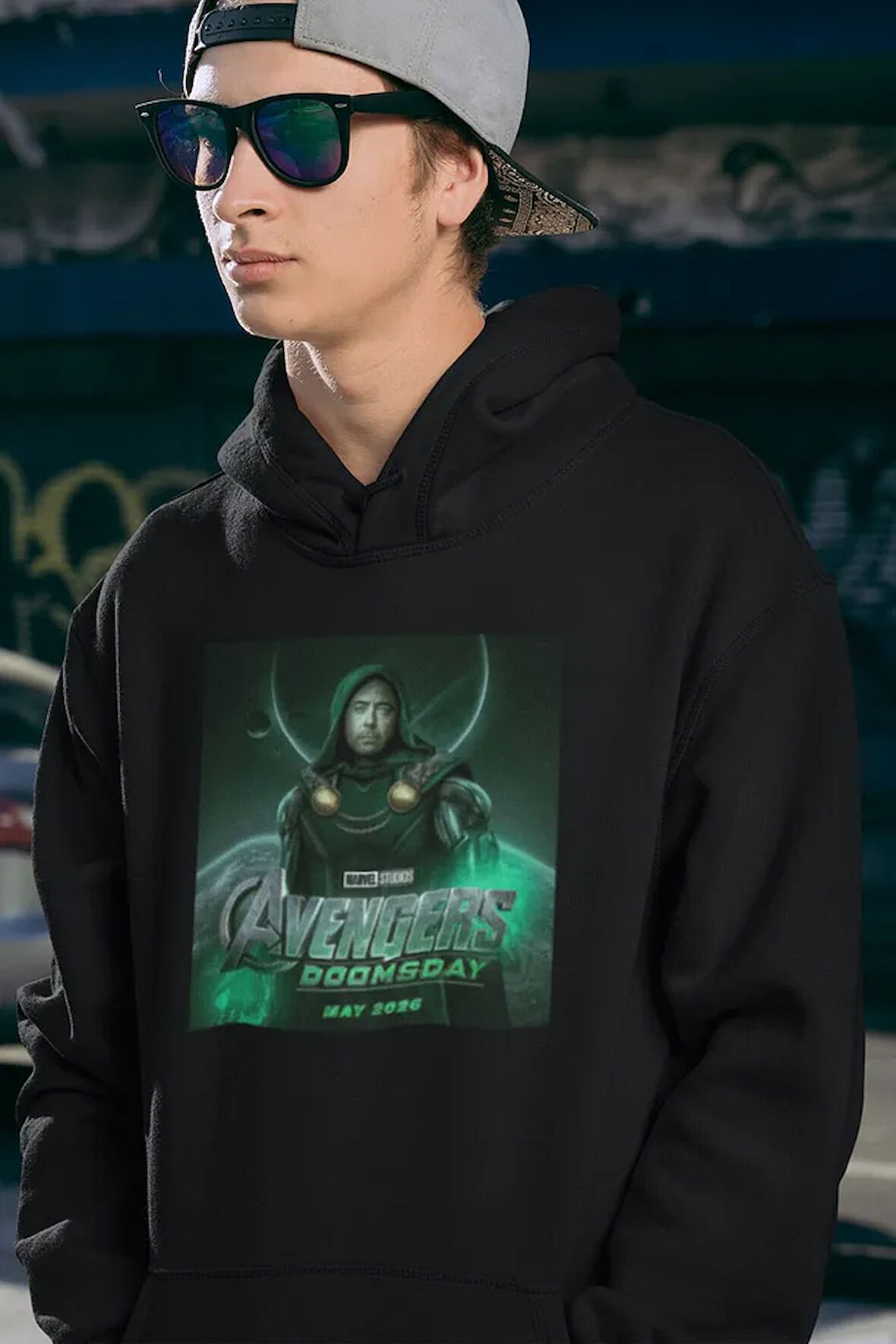 Avengers Doomsday Baskılı Unisex Oversize Marvel Hoodie