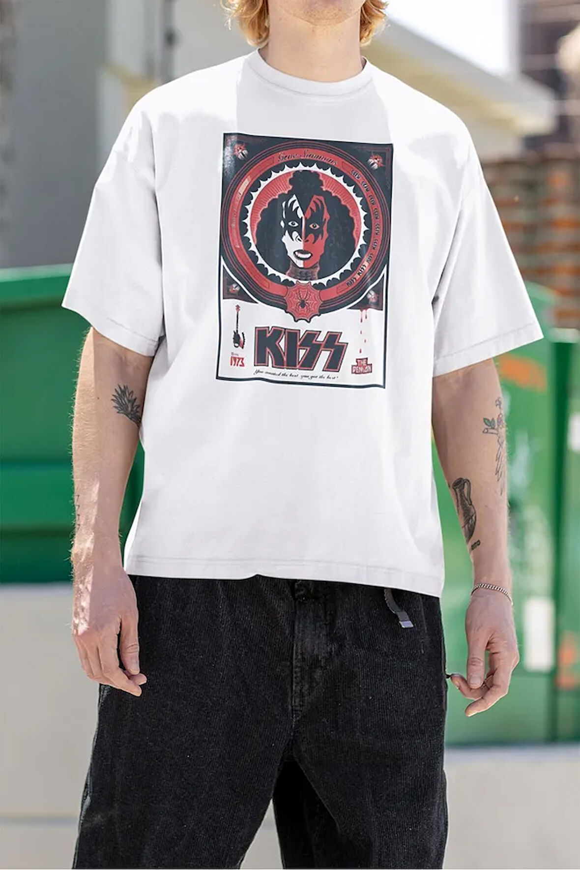 Kiss 1973 Rock Metal Baskılı Unisex Tişört, Oversize Müzik Grubu Tişört