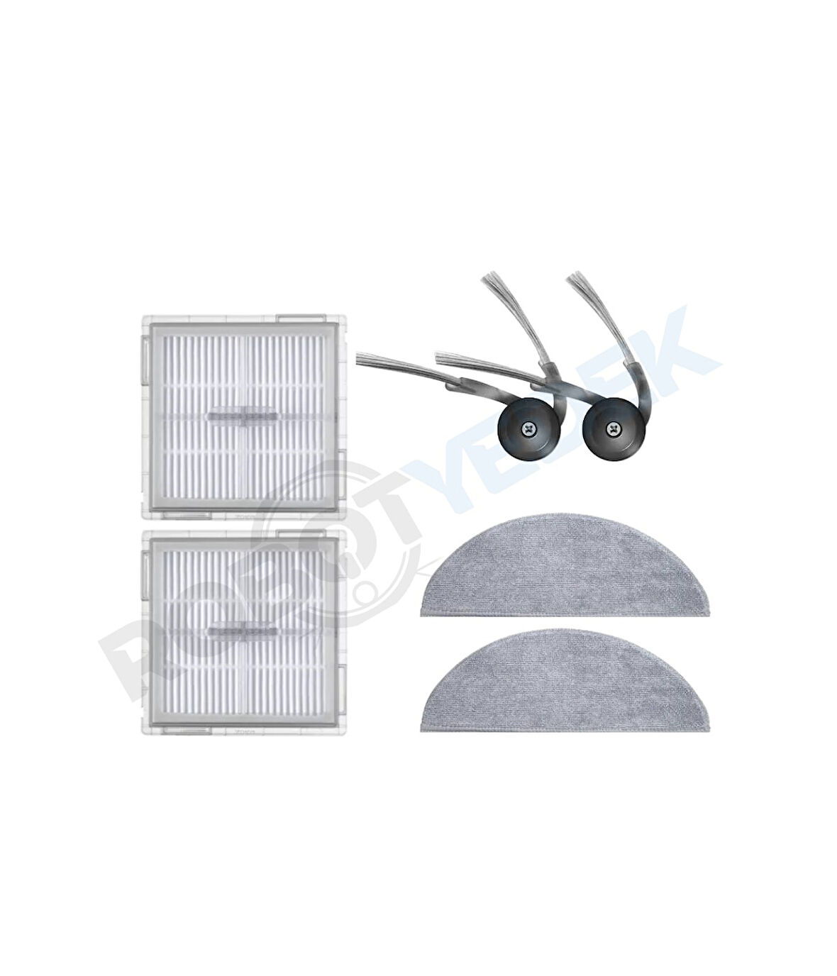 Roborock Q8 Max Pro (2025 Model!) Uyumlu Hepa Filtre Yan Fırça Mop-6 Parça