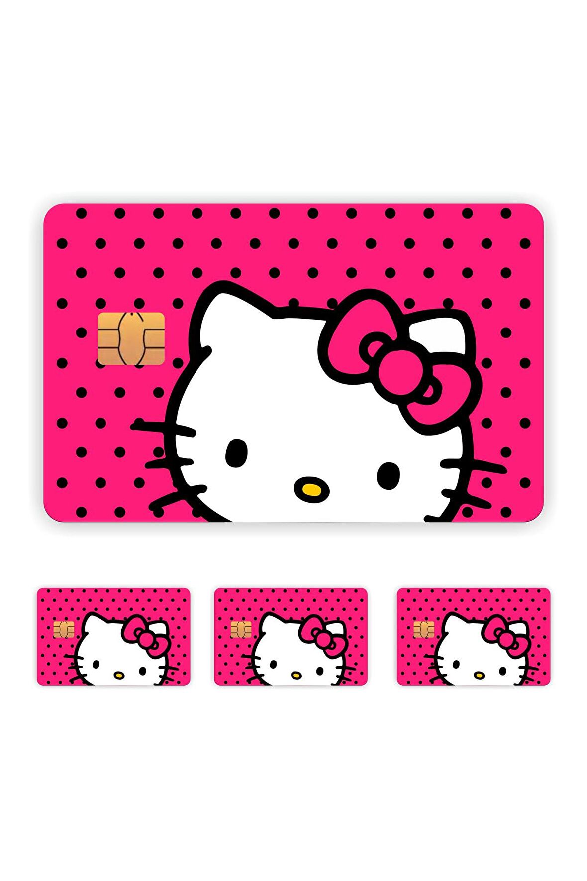 4 Adet Hello Kitty Kart Kaplama Sticker Kart Etiketi Model 2