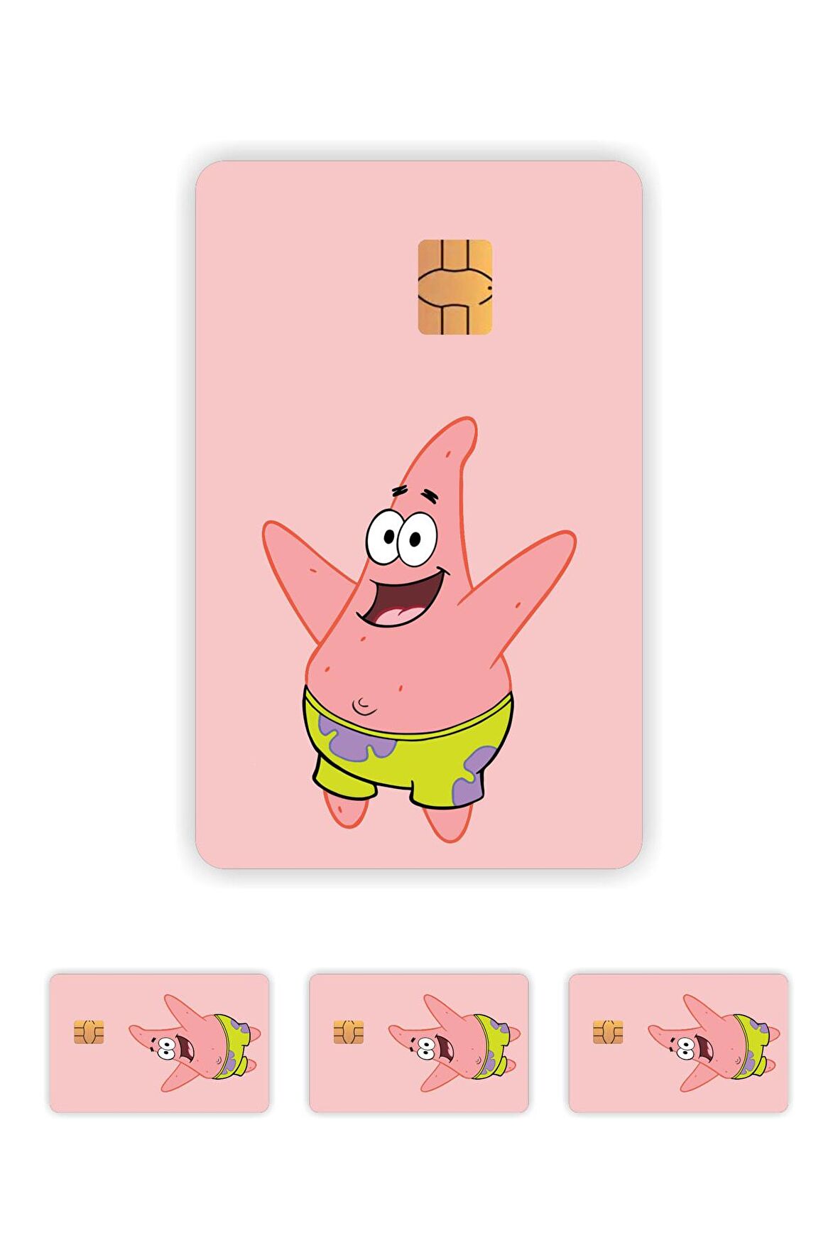 4 Adet Patrick Yıldız Kart Kaplama Sticker Kart Etiketi