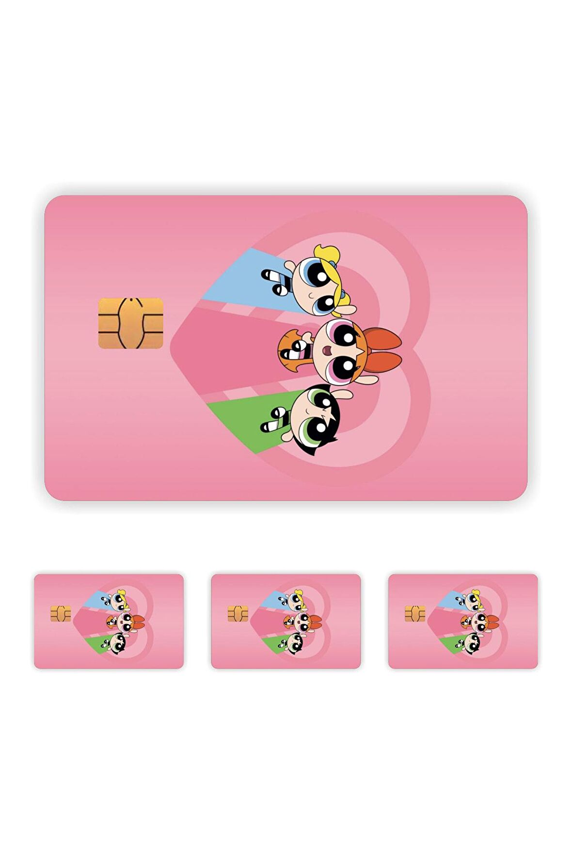 4 Adet Powerpuff Girls Kart Kaplama Sticker Kart Etiketi 03