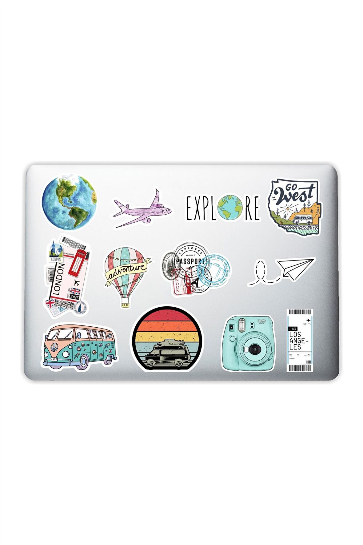 Seyahat Travel Adventure Temalı Laptop Notebook Tablet Telefon Sticker Set 005