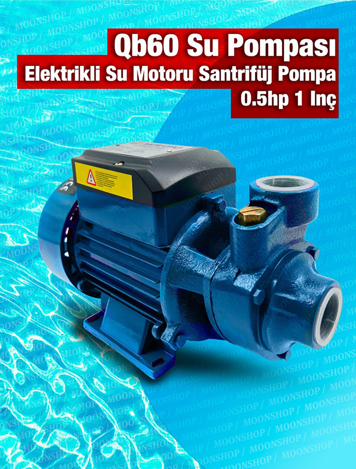 Moonshop QB60 Elektrikli Su Motoru 0.5hp 1 Inç Bahçe Pompası Su Pompası 2 Yıl Garaantili Ürün...