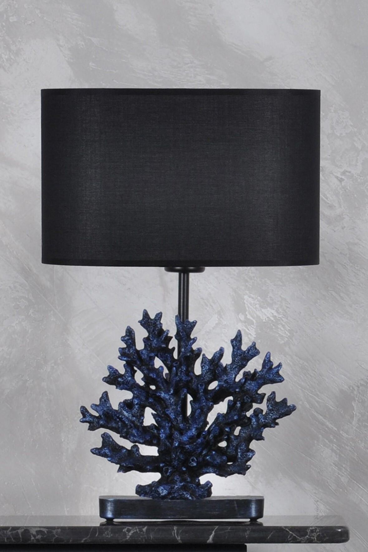 qdec Modern Dizayn Mercan Abajur Cobalt Siyah