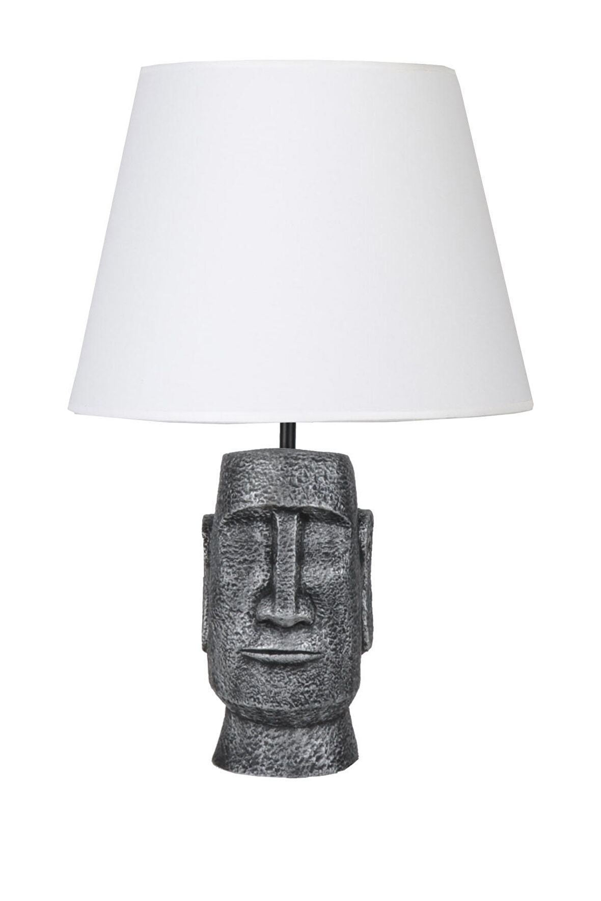 qdec Modern Dizayn Moai Abajur Gümüş Beyaz