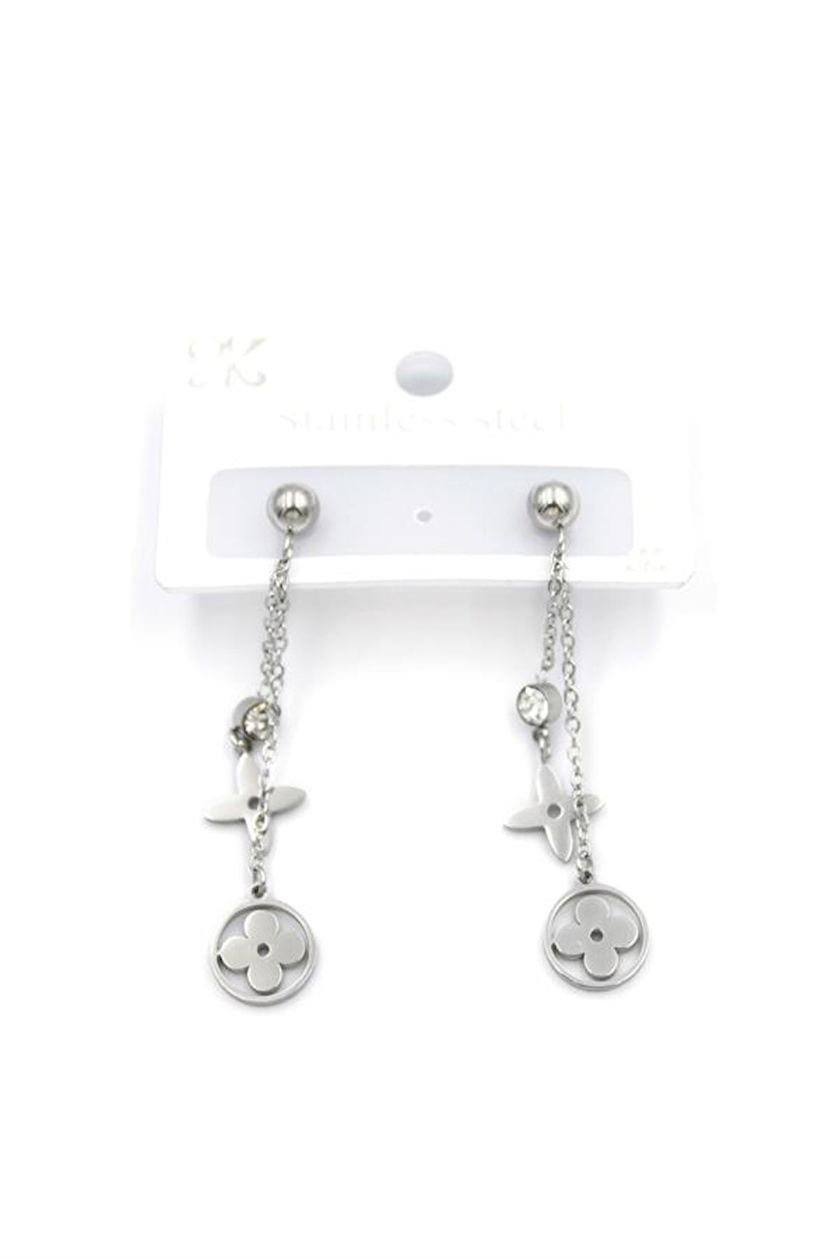 Sallantılı VC Yonca  Küpe - Gümüş