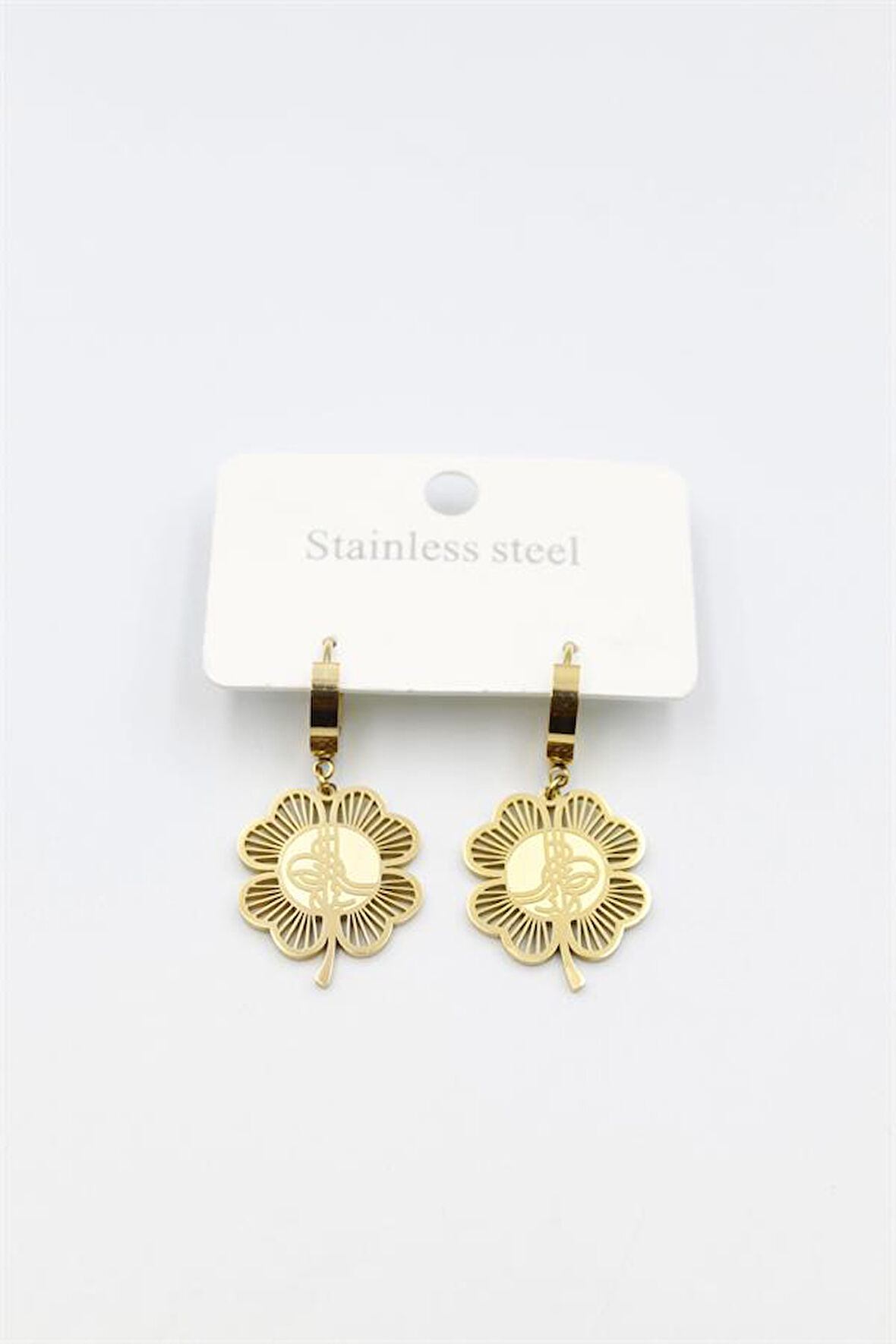 Tuğra Yonca Küpe - Altın