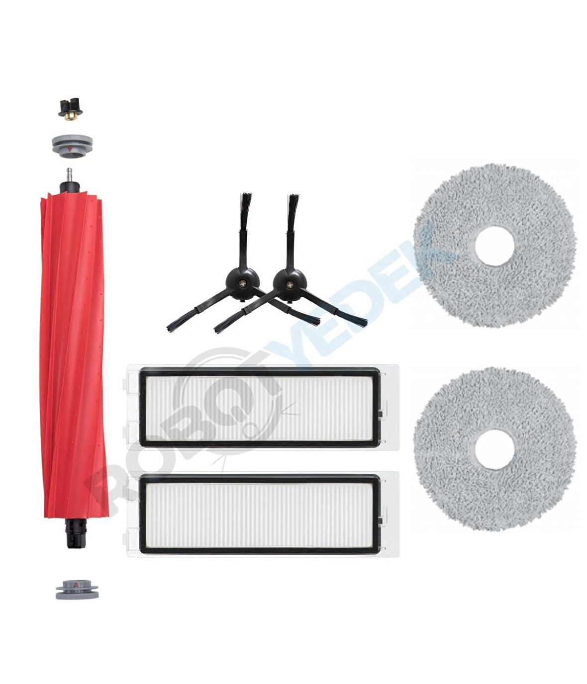 Roborock Q Revo Siyah Uyumlu Fırça Hepa Filtre Mop Seti-7 Parça