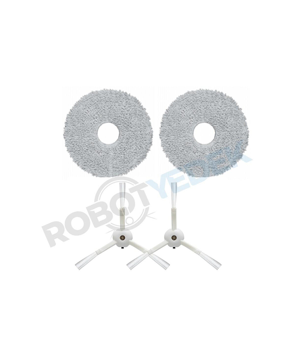 Roborock Q Revo Beyaz Uyumlu Mop ve Yan Fırça-4 Parça