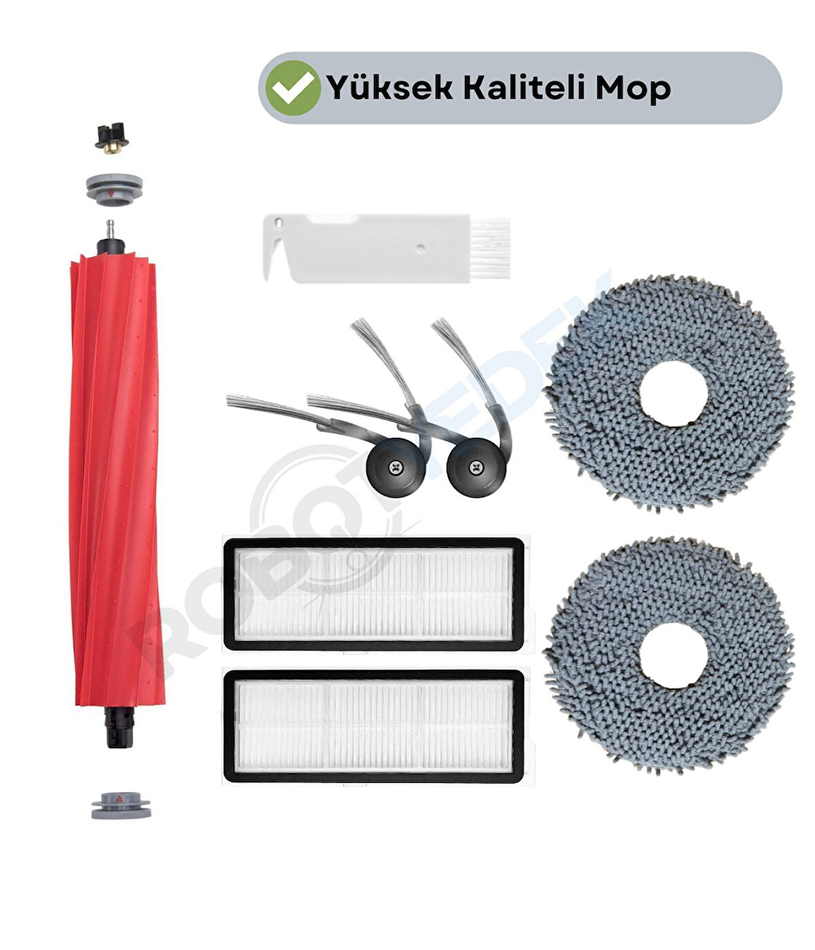 Roborock QRevo L Uyumlu Fırça Hepa Filtre Mop Seti-8 Parça