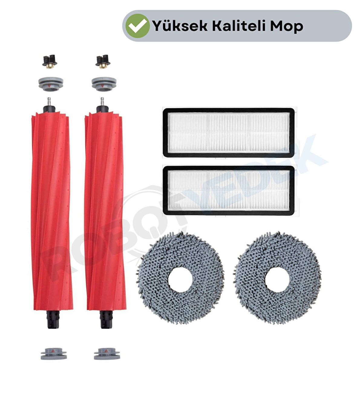 Roborock QRevo L Uyumlu Fırça Hepa Filtre Mop Seti-6 Parça