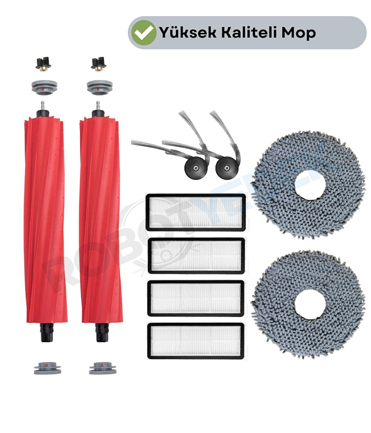 Roborock QRevo L Uyumlu Fırça Hepa Filtre Mop Seti-10 Parça