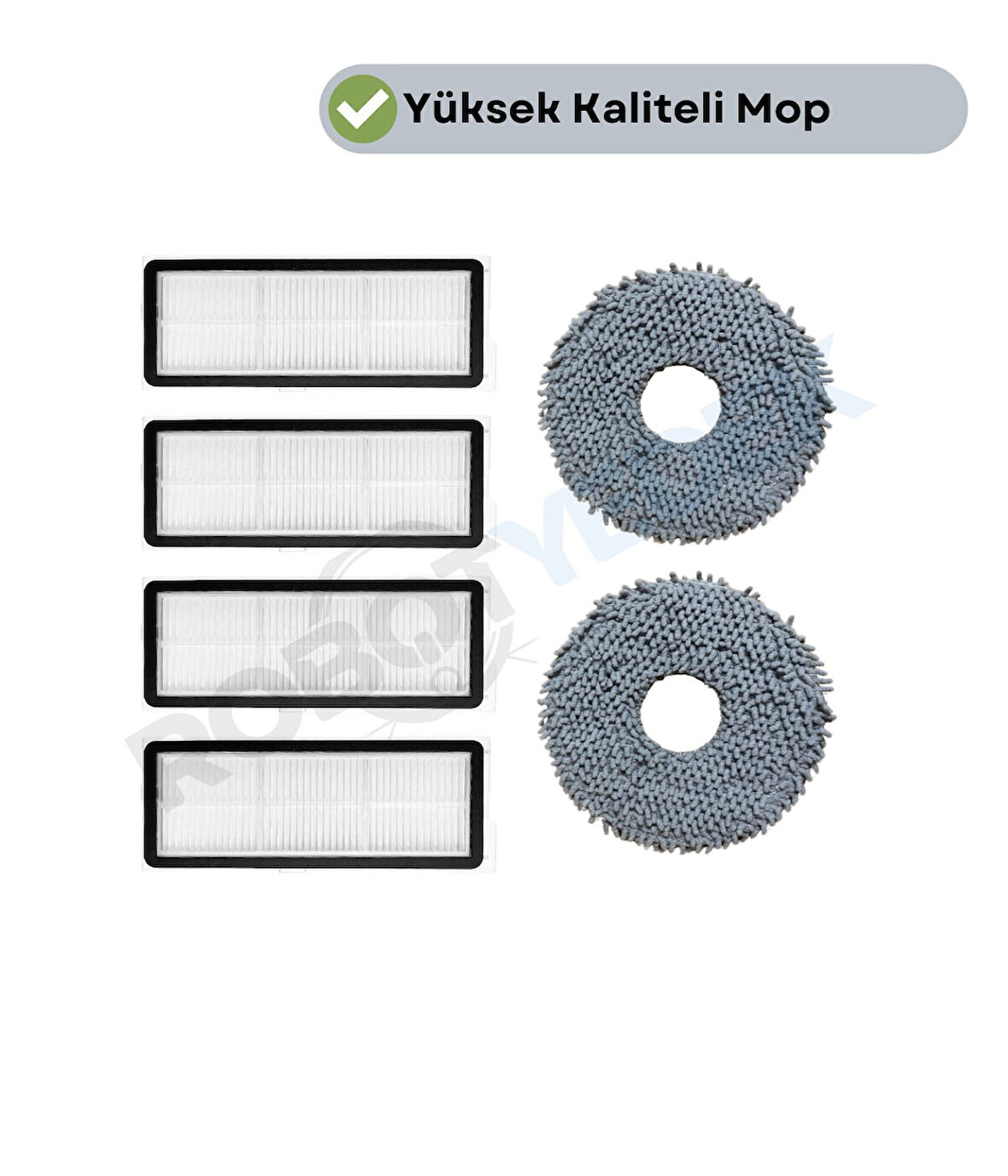 Roborock QRevo L Uyumlu Hepa Filtre ve Mop-6 Parça