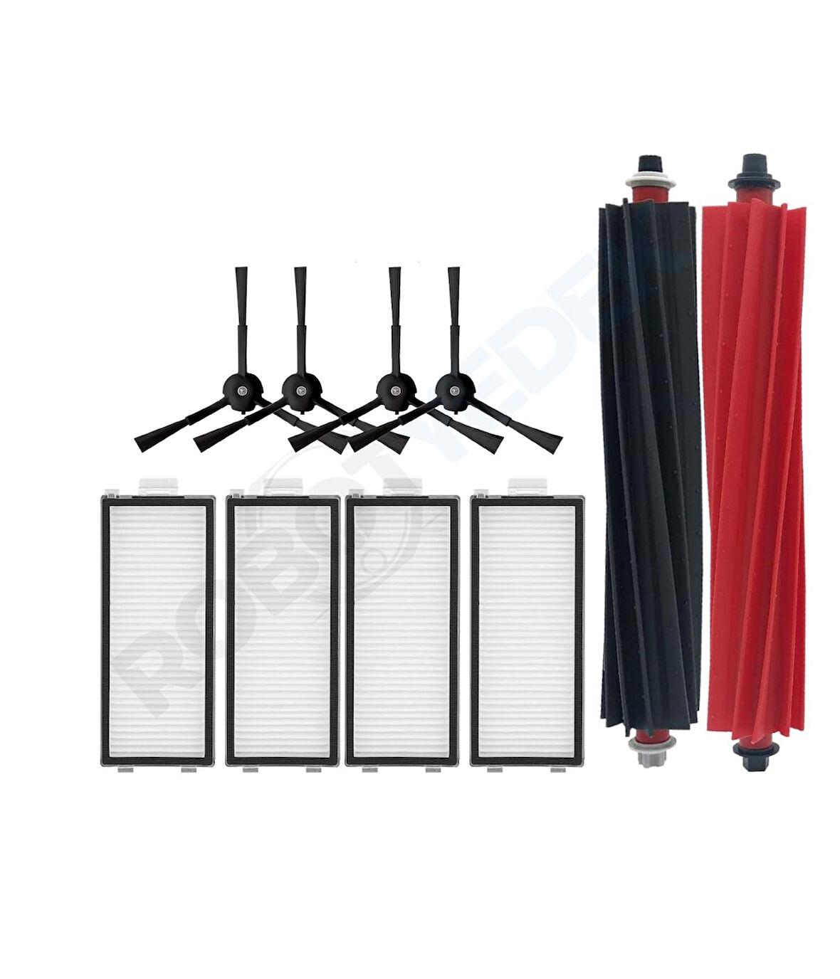 Roborock Q Revo Master Siyah Uyumlu Mopsuz Fırça Hepa Filtre Seti-9 Parça