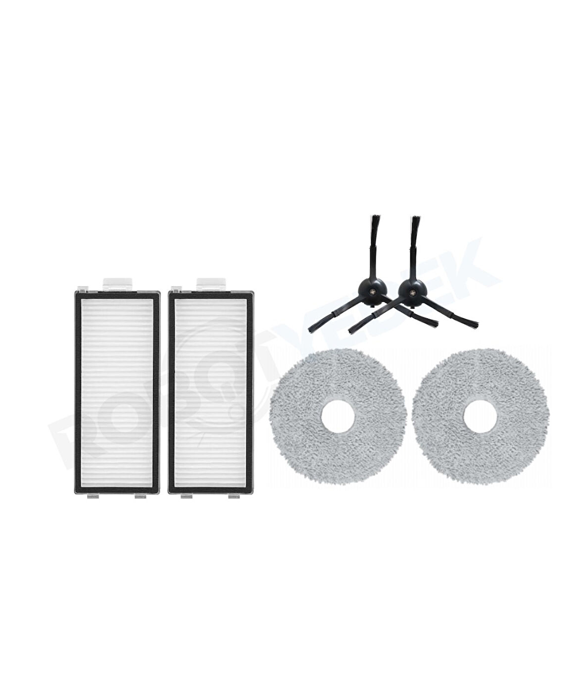 Roborock Q Revo Master Siyah Uyumlu Hepa Filtre Yan Fırça Mop-6 Parça