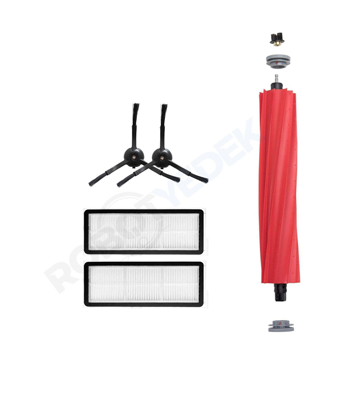 Roborock QRevo MaxV / QRevo Pro / QRevo S Siyah Uyumlu Mopsuz Fırça Hepa Filtre Seti-5 Parça