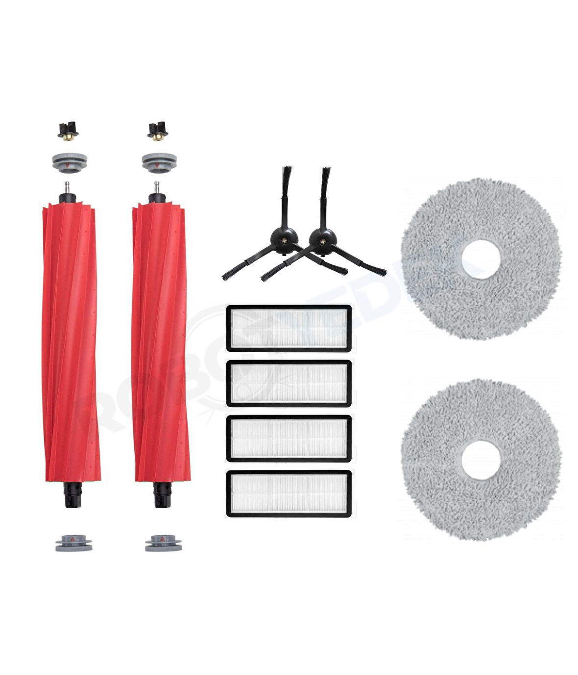 Roborock QRevo MaxV / QRevo Pro / QRevo S Siyah Uyumlu Fırça Hepa Filtre Mop Seti-10 Parça