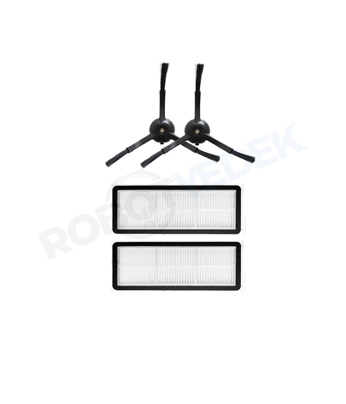 Roborock QRevo MaxV / QRevo Pro / QRevo S Siyah Uyumlu Hepa Filtre ve Yan Fırça-4 Parça