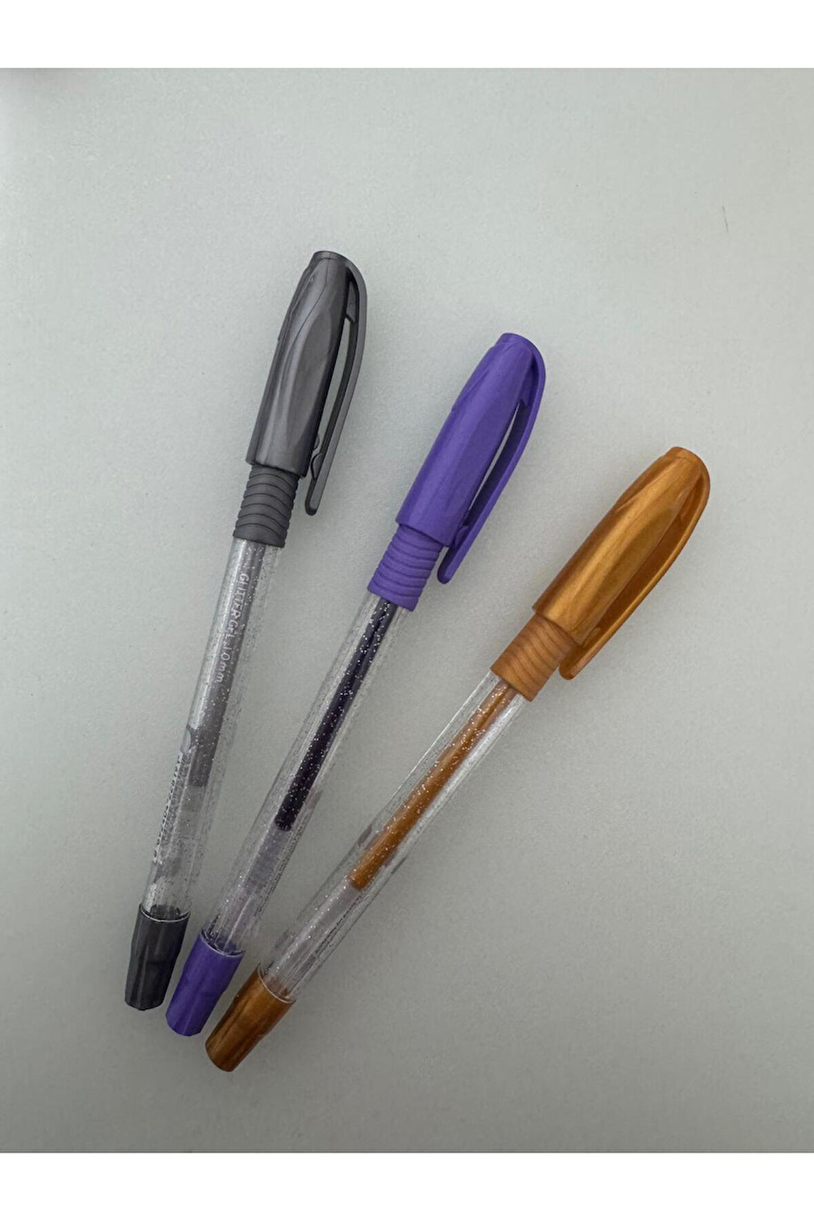 Jel Kalem Jely 1.0 MM Glıtter Simli 3Lü Gold Gümüş Mor