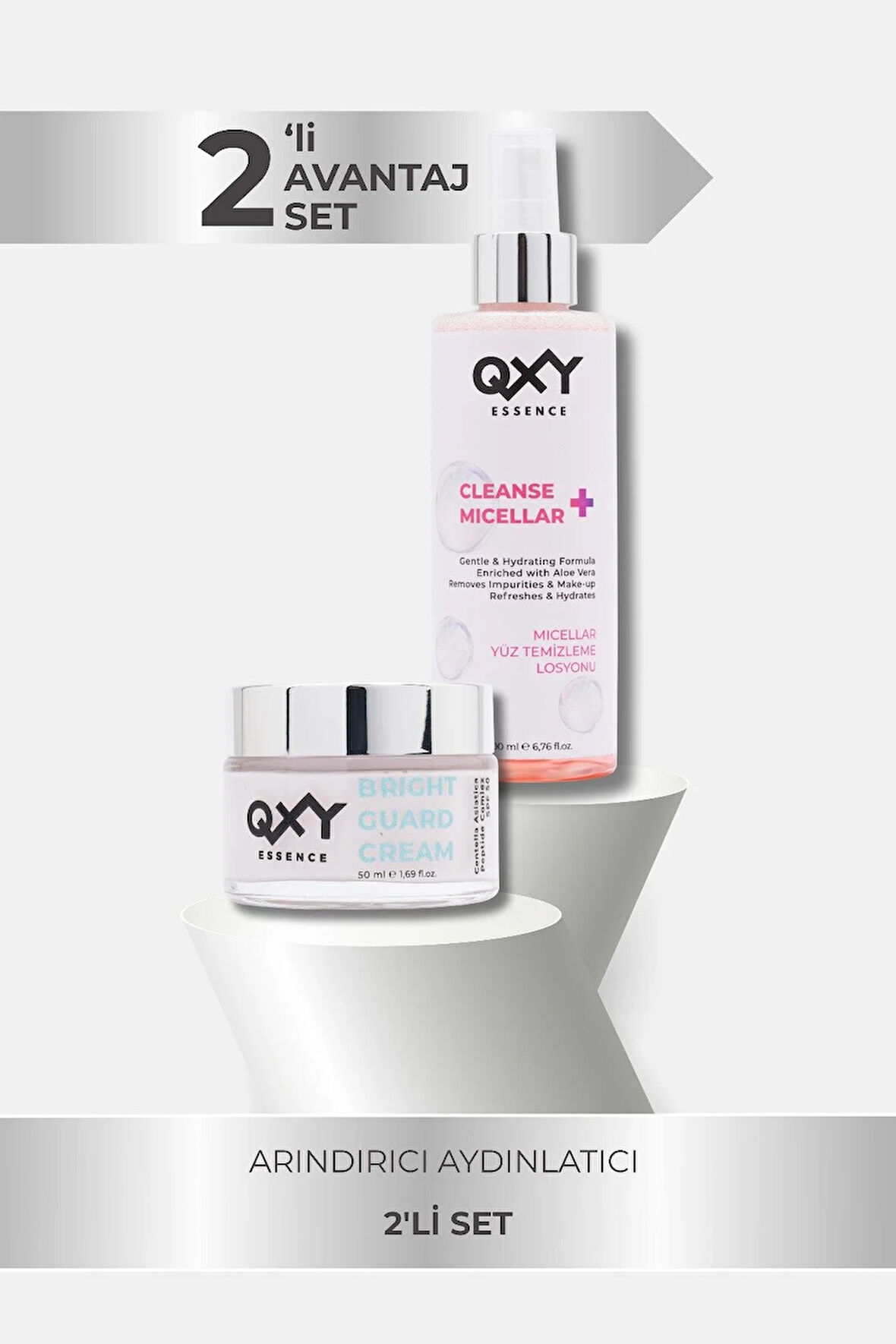Bright Guard SPF 50 Cream + Cleanse Micellar | Gündüz Koruma & Temizleme Seti