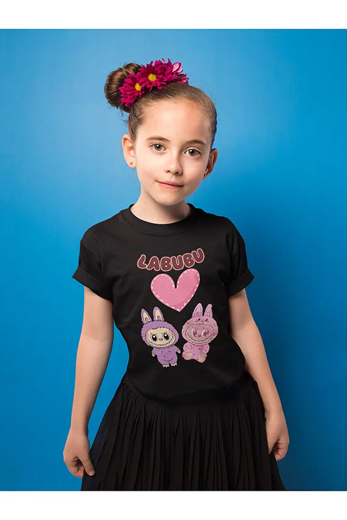 Labubu Baskılı Unisex Çizgi Film Çocuk Tişört (1-12 Yaş)