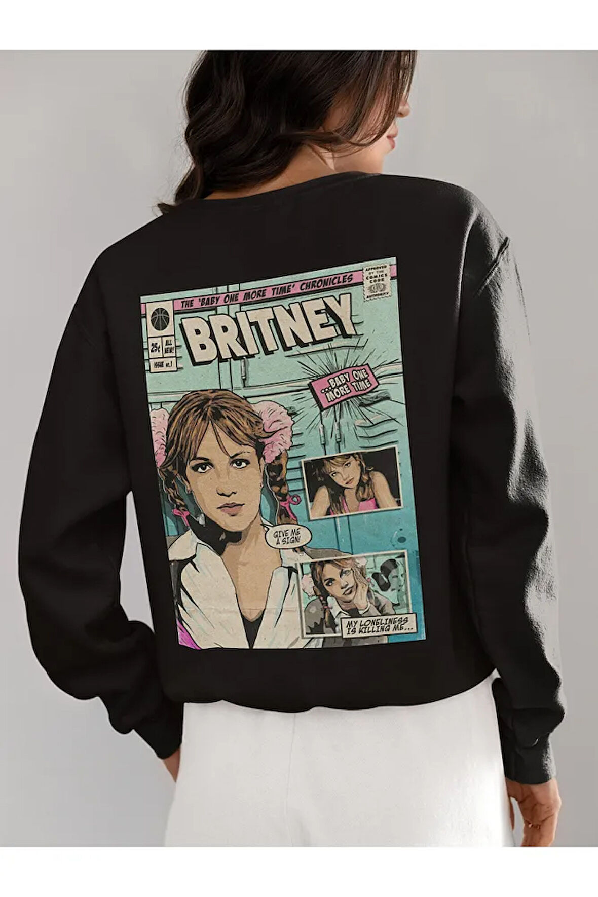 Britney Spears Baskılı Unisex Oversize Şarkıcı Sweatshirt