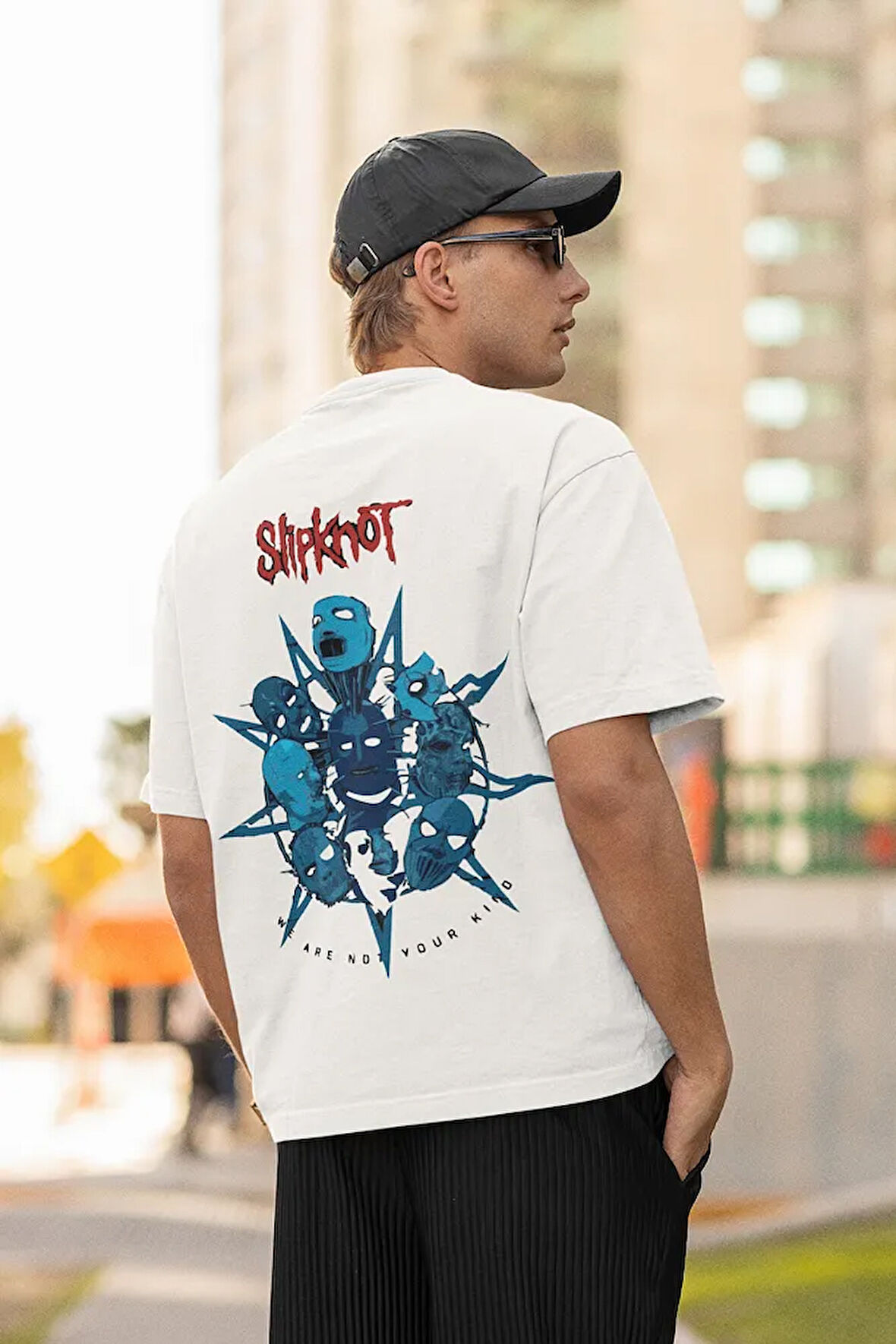 We Are Not Your Kind Slipknot Baskılı Unisex Oversize Rock Metal Müzik Grubu Tişört