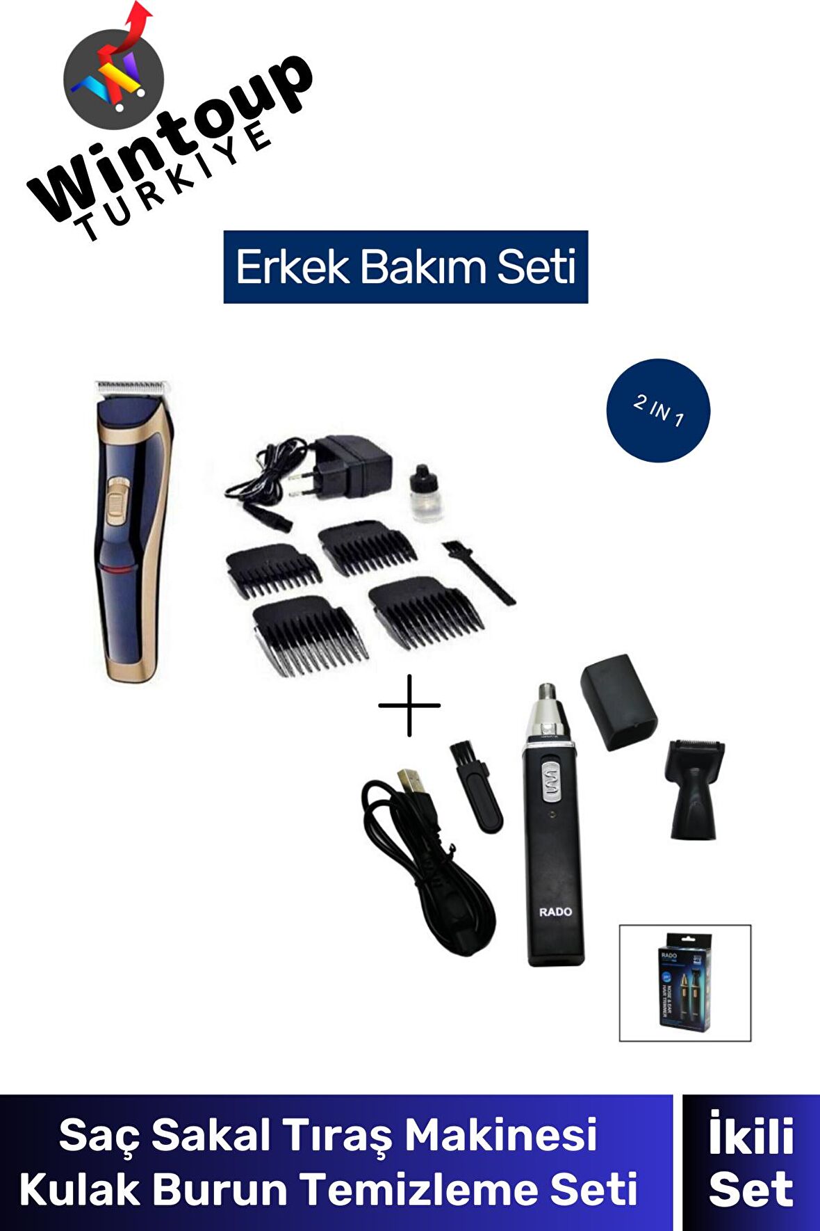 Lazer Epilasyon Öncesi Tüy Kısaltma Makinası Saç Sakal Kaş Kısaltma Kulak Burun Seti