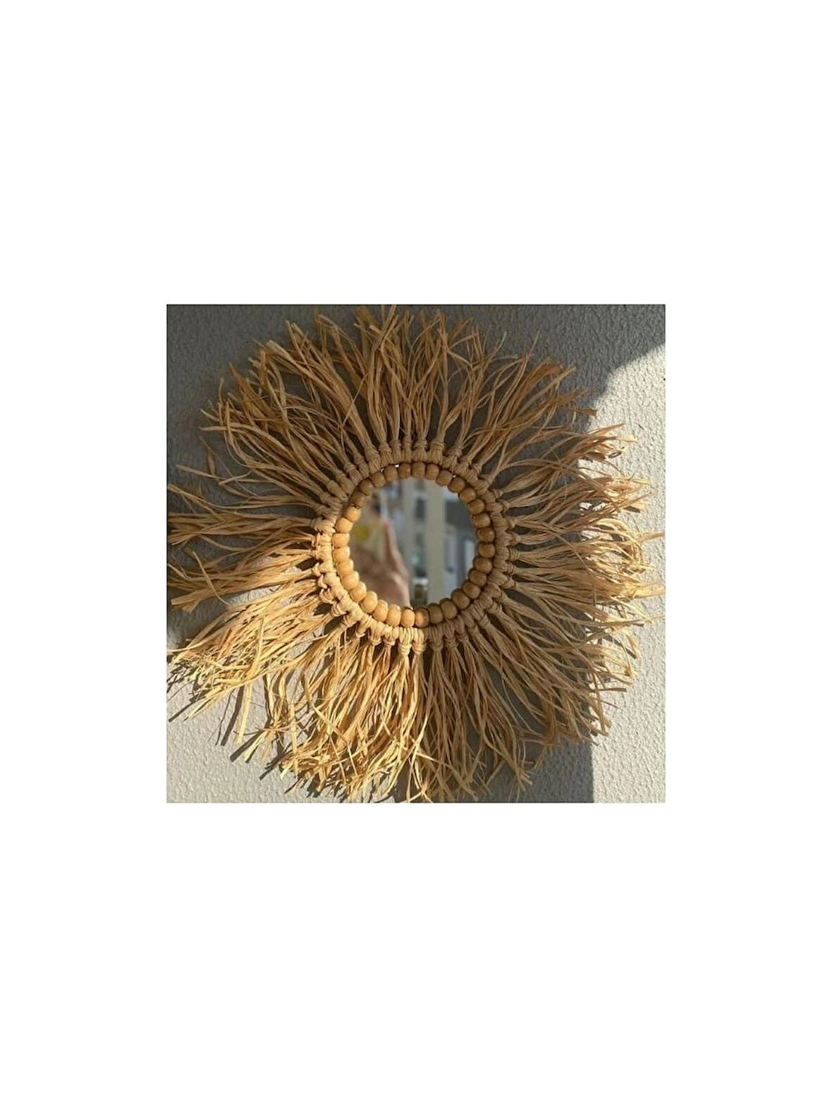 Tekli Aynalı Duvarsüsü Rafya