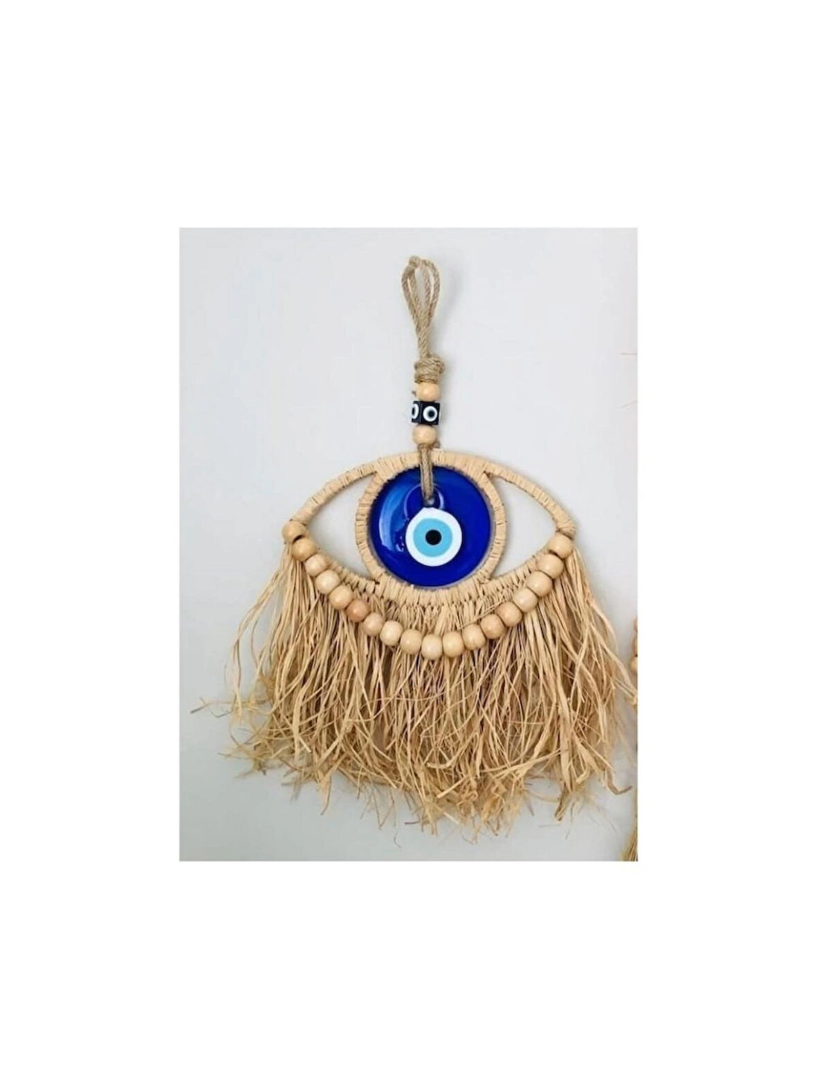 Nazar Boncuklu Duvar Süüs Rafya