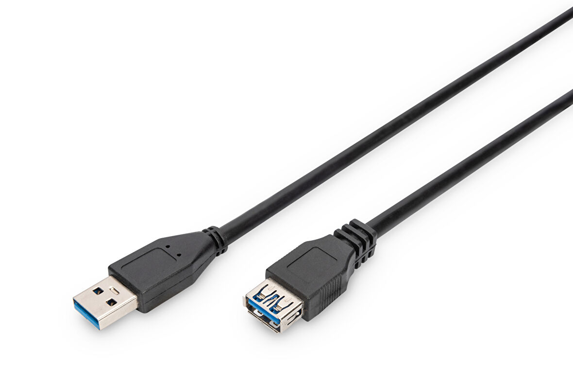 USB 3.0 Uzatma Kablosu, USB A erkek - USB A dişi, 3 metre, AWG 28, 2x zırhlı, UL, siyah