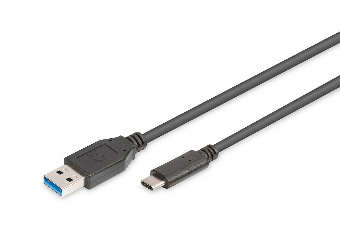 USB Tip C Bağlantı Kablosu, USB Tip C Erkek (USB 3.1/3.0/2.0) - USB Tip A Erkek (USB 3.0/2.0),  1 metre, AWG 24/28, 2x zırhlı, UL, nikel kaplama, siyah renk, &lt;b&gt;Super Speed&lt;/b&gt;