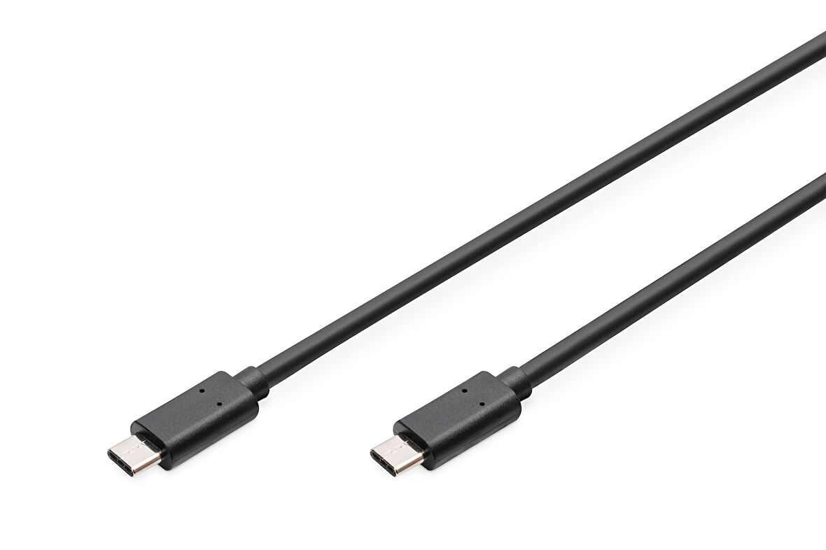 USB Tip C Bağlantı Kablosu, USB Tip C Erkek (USB 3.1) - USB Tip C Erkek (USB 3.1), 1.8 metre, AWG 24/28, 2x zırhlı, UL, nikel kaplama, siyah renk