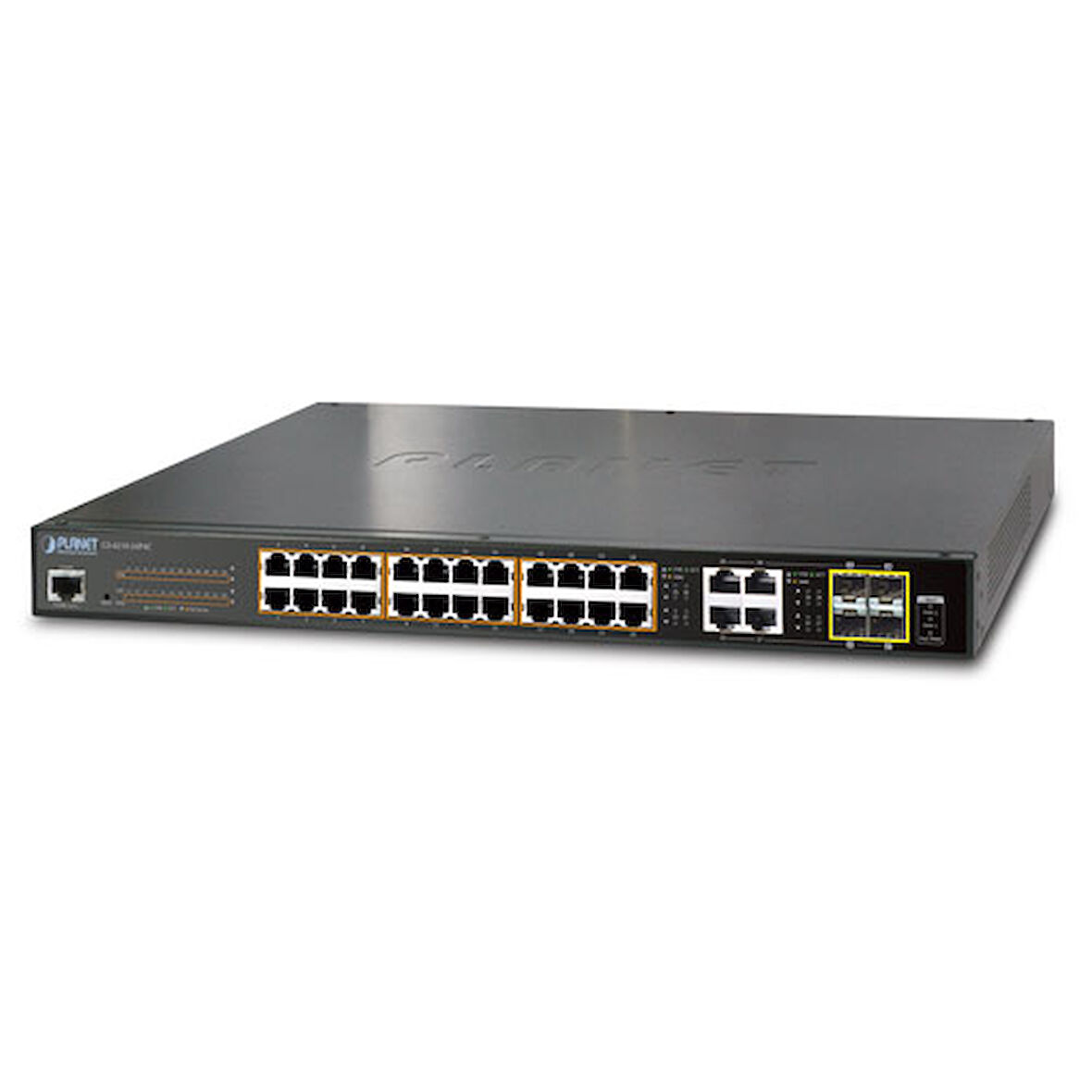 Yönetilebilir Gigabit Switch (Managed Gigabit Switch)&lt;br&gt;
24-Port 10/100/1000Base-T IEEE 802.3at/af PoE+ Injector (Port 1 ile Port-24 arası) (Port başına 30.8 watt) (PoE Güç Bütçesi maks. 280 Wa
