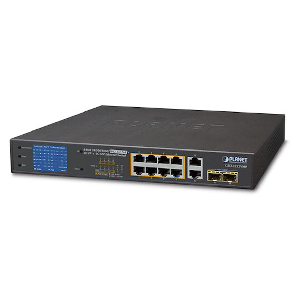 Yönetilemeyen Switch (Unmanaged Switch)&lt;br&gt;
8-Port 10/100/1000Base-T IEEE 802.3at/af PoE+ injector (Port başına 30.8 watt) (PoE Güç Bütçesi maks. 120 Watt)&lt;br&gt;
2-Port 10/100/1000T &lt;br&g